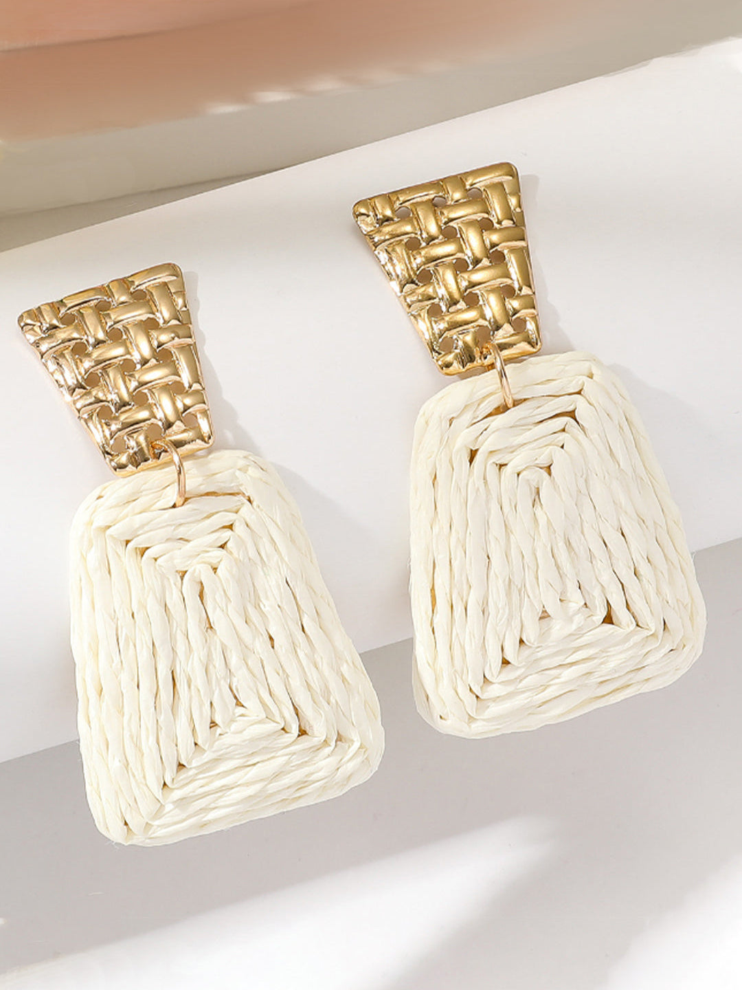 Woven Raffia Drop Earrings