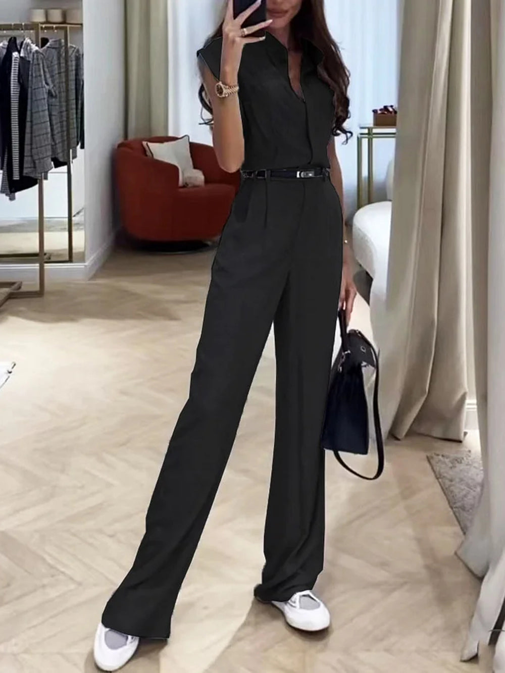 Granit Pintuck Trousers Wide-Leg Pant Set