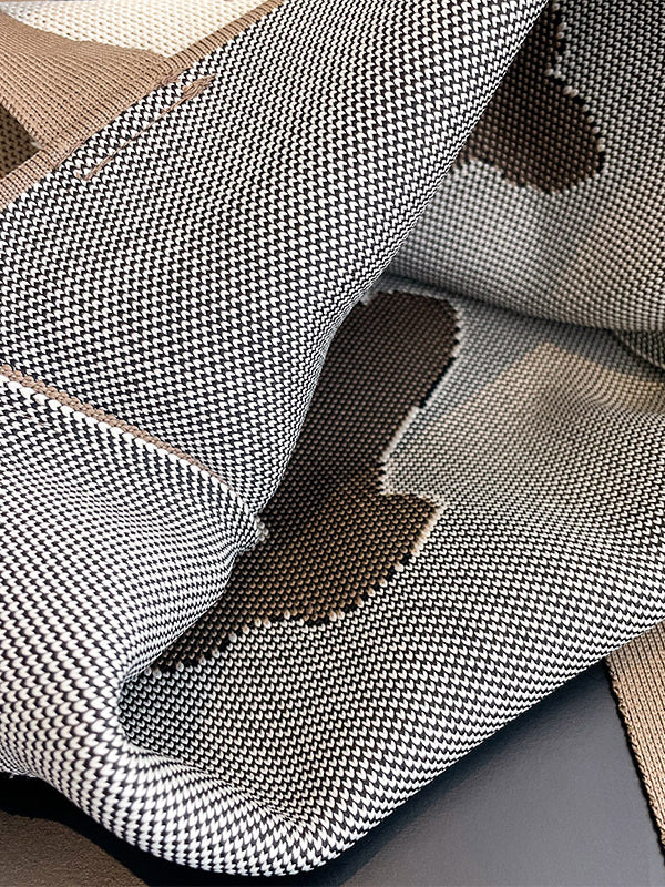 Contrast Color Split-Joint Woven Handbag Bags