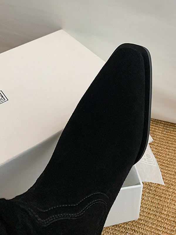 Pointed-Toe Split-Joint Pumps Boots