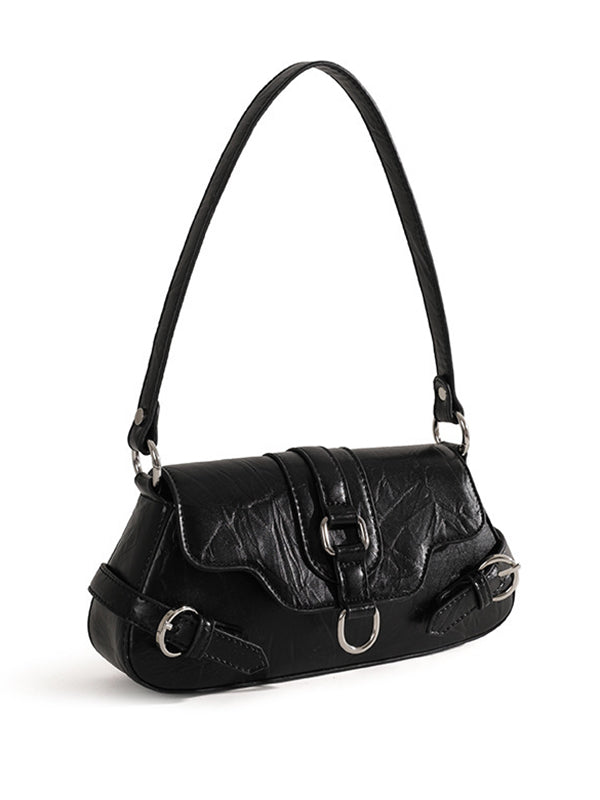 Belt Buckle Geometric Shiny Split-Joint Shoulder Bags Handbags Bags