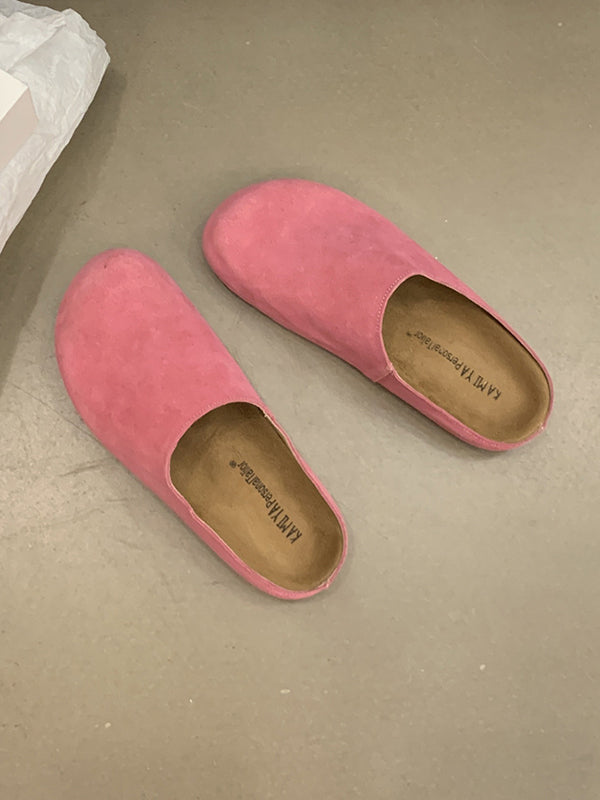 Round-Toe Split-Joint Slippers&Mules Flat Shoes
