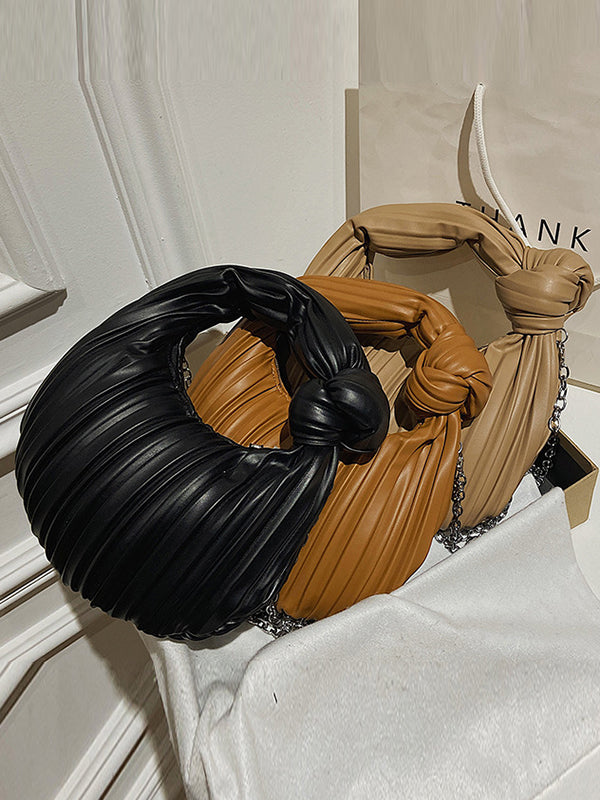 Pleated Split-Joint Zipper Shoulder Bags Handbags Bags Accessories