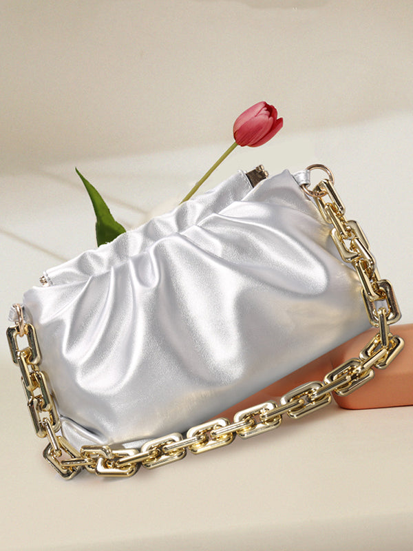 Chains Pleated Split-Joint Handbags Bags