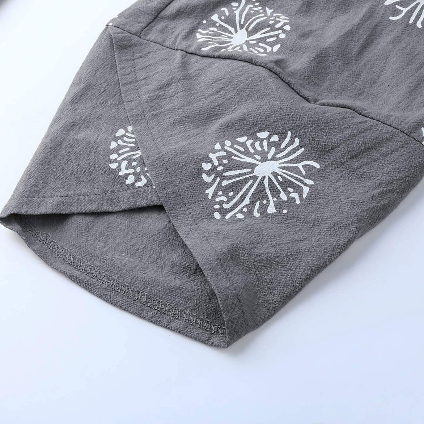 Capri Dandelion Pants for Summer Beach Elastic Waist Cropped Pants