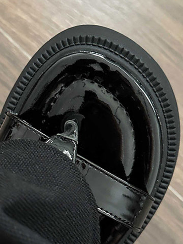 Hollow Split-Joint Split-Toe Zipper Sandals Platform Shoes Boots