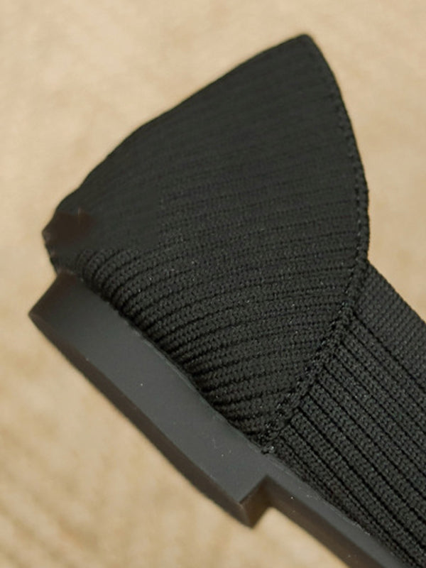 Solid Color Square-Toe Shoes Flats