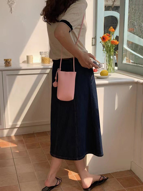 Solid Color Split-Joint Mini Handbags Crossbody Bags Bags