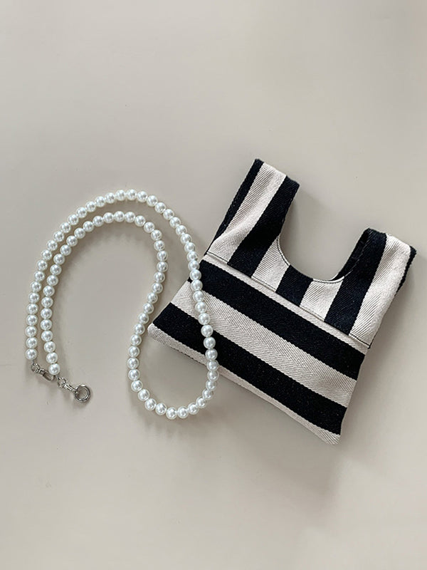 Beaded Contrast Color Split-Joint Striped Evening Bags & Clutches Crossbody Bags Bags Accessories Bags