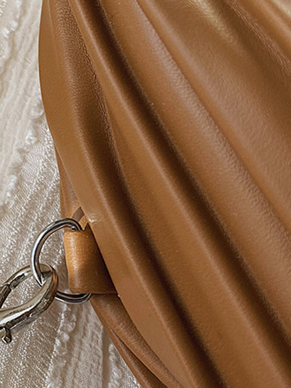 Pleated Split-Joint Zipper Shoulder Bags Handbags Bags Accessories