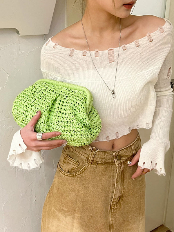 Chains Solid Color Satchels Crossbody Bags