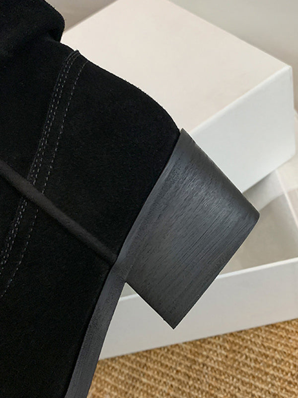 Pointed-Toe Split-Joint Pumps Boots