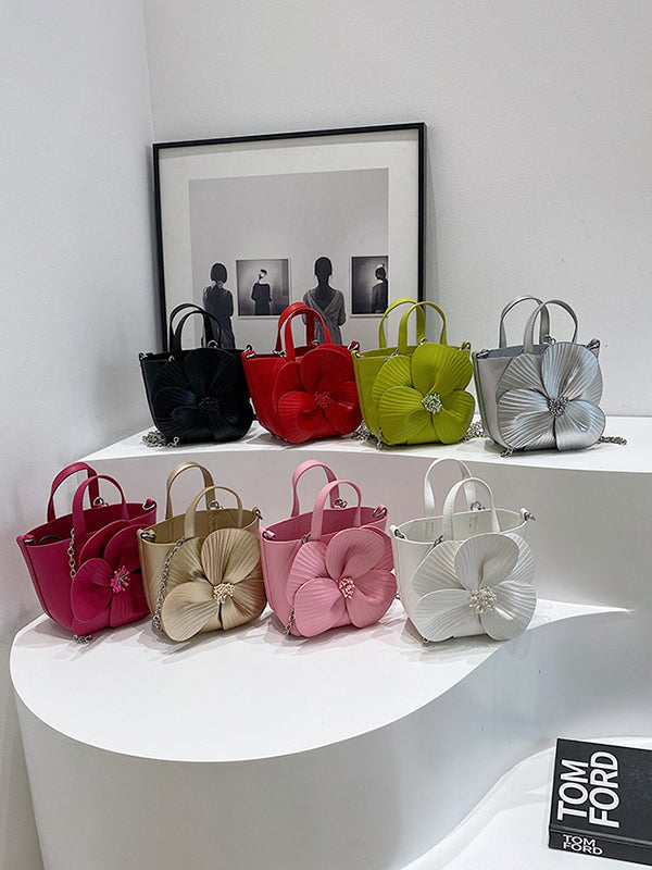 Flower Shape Pleated Split-Joint Tote Bags Handbags Crossbody Bags Bags