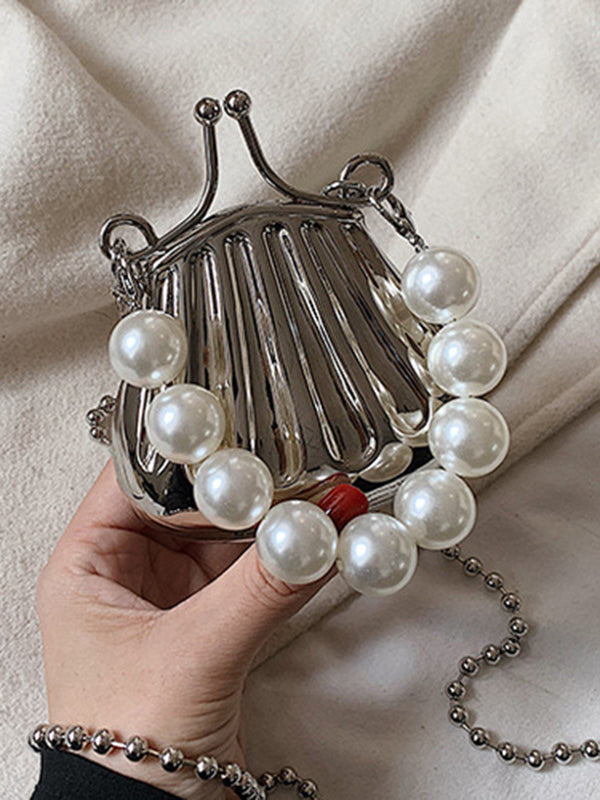 Beaded Shiny Shell-Shaped Crossbody Bags Bags Accessories