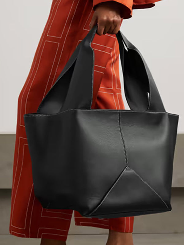 Solid Color Split-Joint Tote Bags Shoulder Bags Handbags Bags