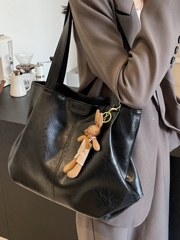 Solid Color Zipper Tote Bags Handbags