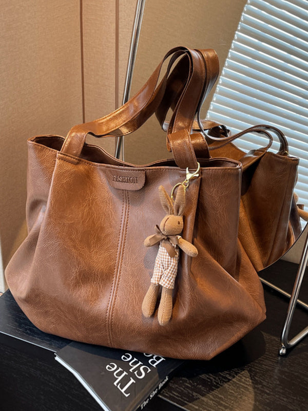 Solid Color Zipper Tote Bags Handbags