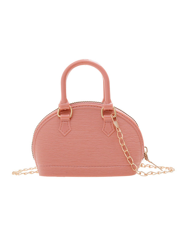 Chains Geometric Zipper Satchels Crossbody Bags