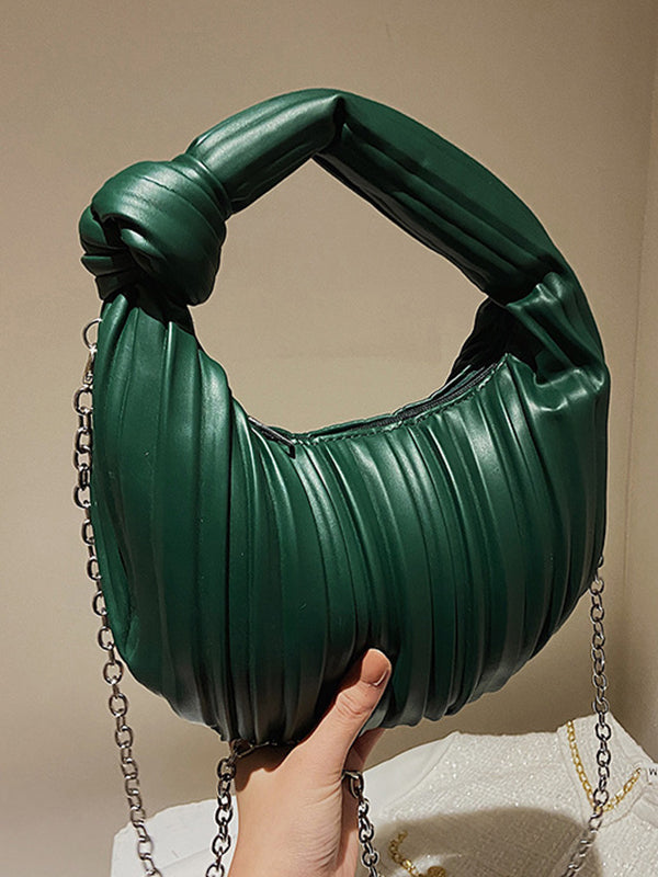 Pleated Split-Joint Zipper Shoulder Bags Handbags Bags Accessories