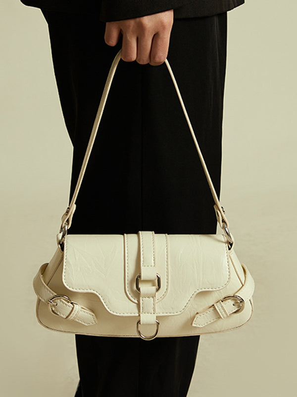 Belt Buckle Geometric Shiny Split-Joint Shoulder Bags Handbags Bags