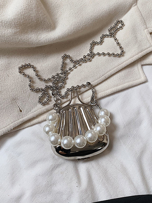 Beaded Shiny Shell-Shaped Crossbody Bags Bags Accessories