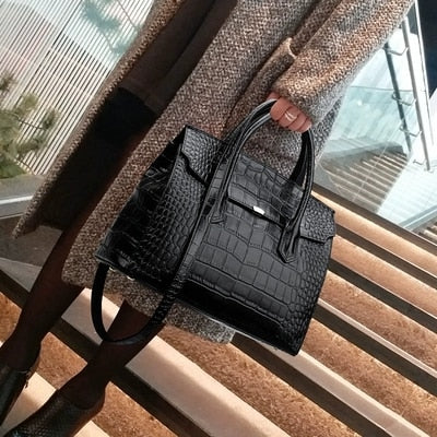 Crocodile Large Shoulder Bag for Women