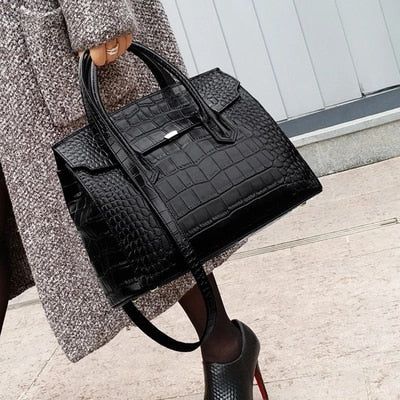 Crocodile Large Shoulder Bag for Women