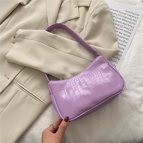 Crocodile Patterned Ladies Baguette Handbag for Women