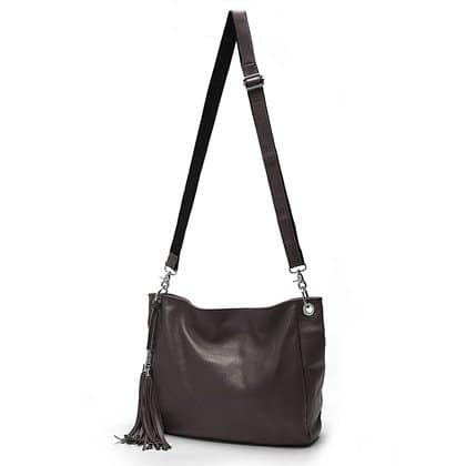 Soft Genuine Leather Tassel Tote Bag