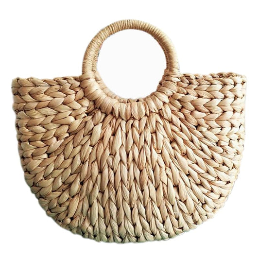 Semicircular Straw Bag