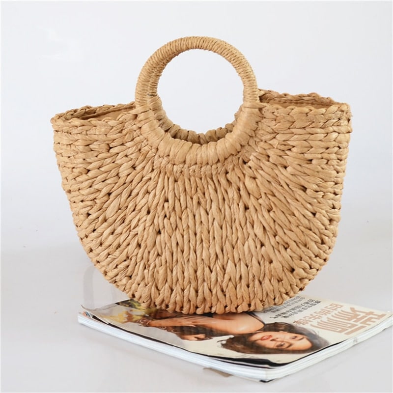 Semicircular Straw Bag