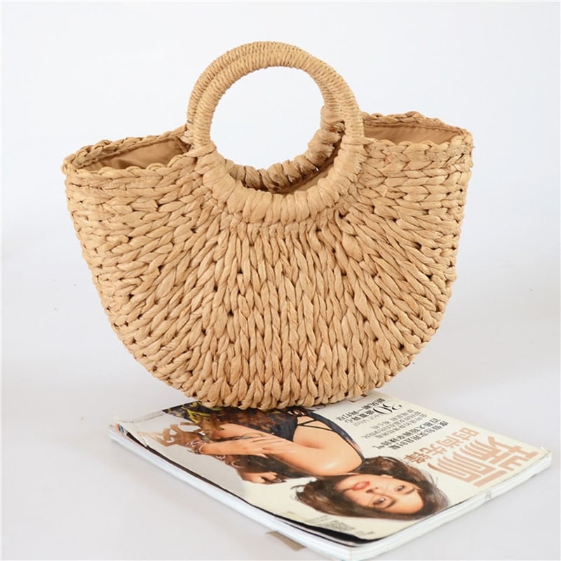 Semicircular Straw Bag