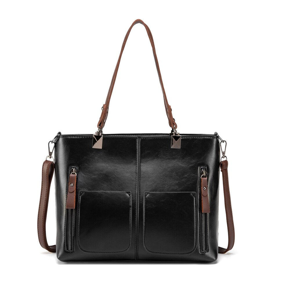 Multipocket Eco-Leather Tote Bag