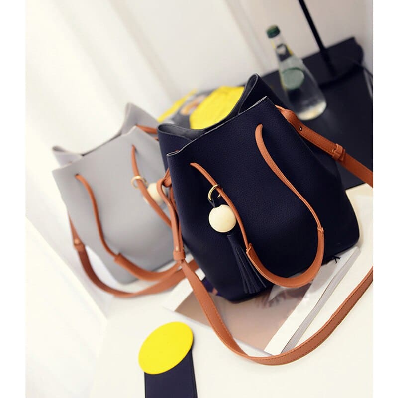 PU Leather Bag with Small Handbag