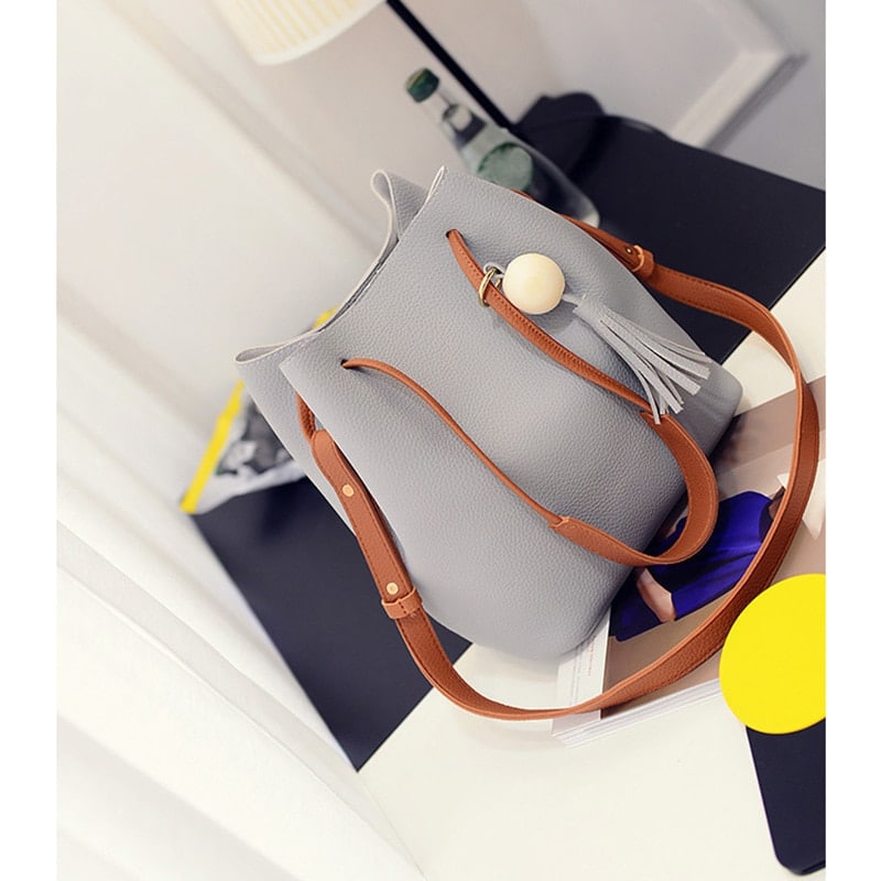 PU Leather Bag with Small Handbag