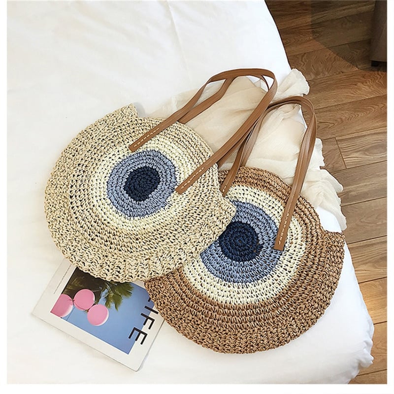 Round Shaped Straw Bag for Women