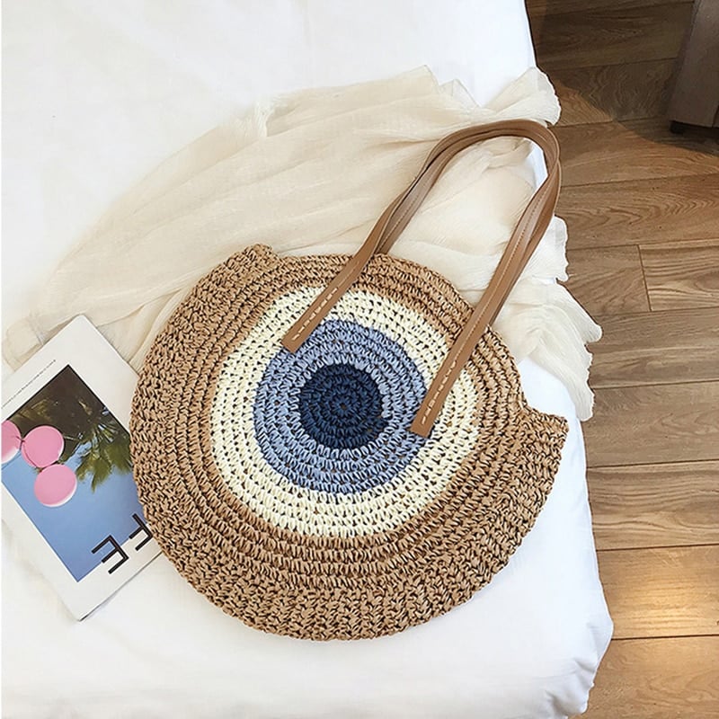 Round Shaped Straw Bag for Women