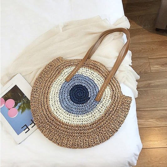 Round Shaped Straw Bag for Women