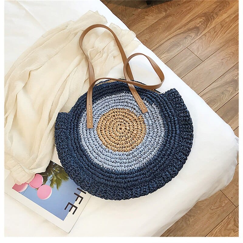Round Shaped Straw Bag for Women