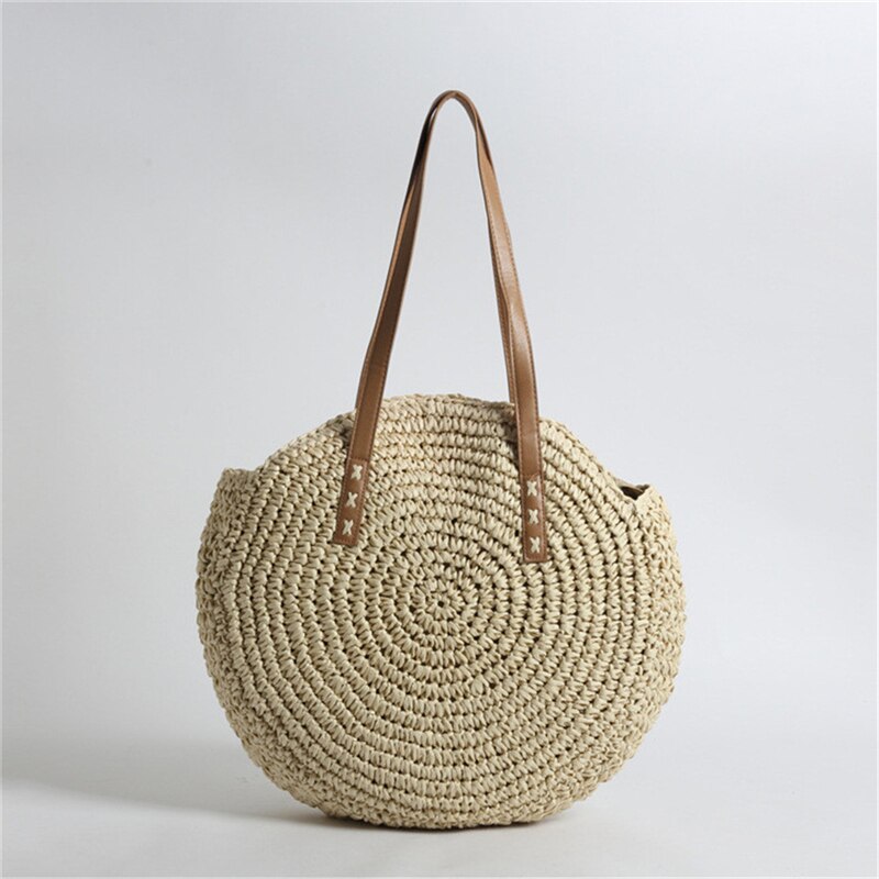Round Shaped Straw Bag for Women
