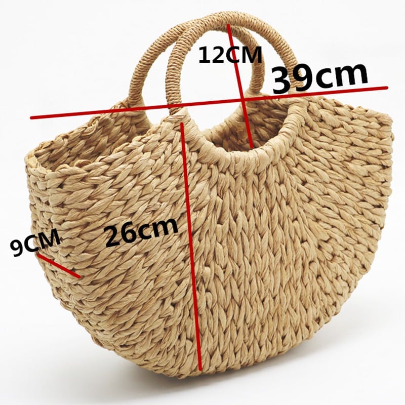 Beach Handmade Style Straw Handbag