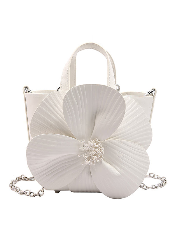 Flower Shape Pleated Split-Joint Tote Bags Handbags Crossbody Bags Bags