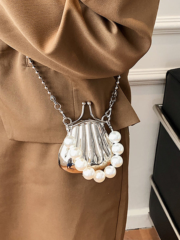 Beaded Shiny Shell-Shaped Crossbody Bags Bags Accessories
