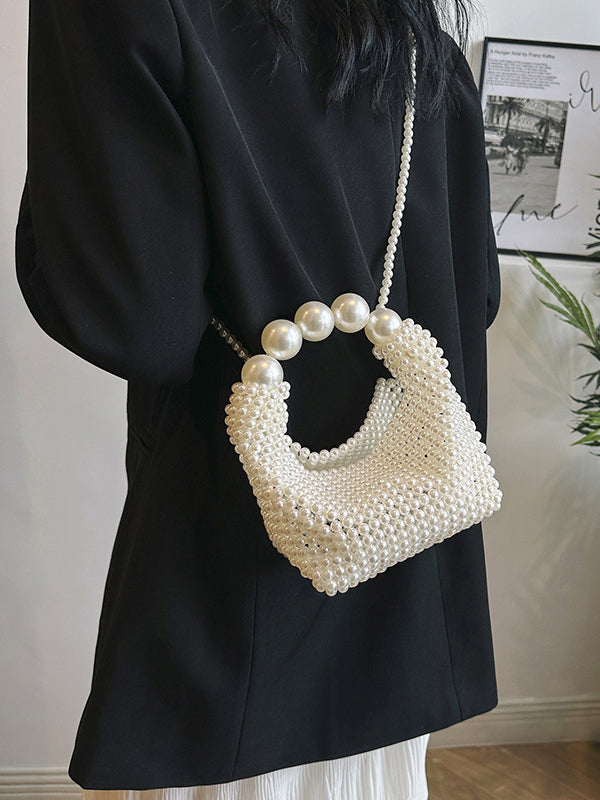 Beaded Solid Color Shoulder Bags Handbags Bags Accessories Bags