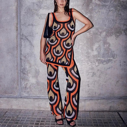 Terra Colorful Knit Tunic and Pants