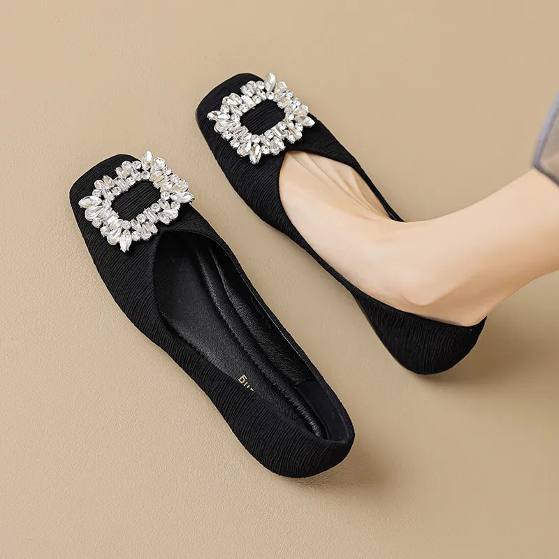 Wylla Crystal Buckle Flats