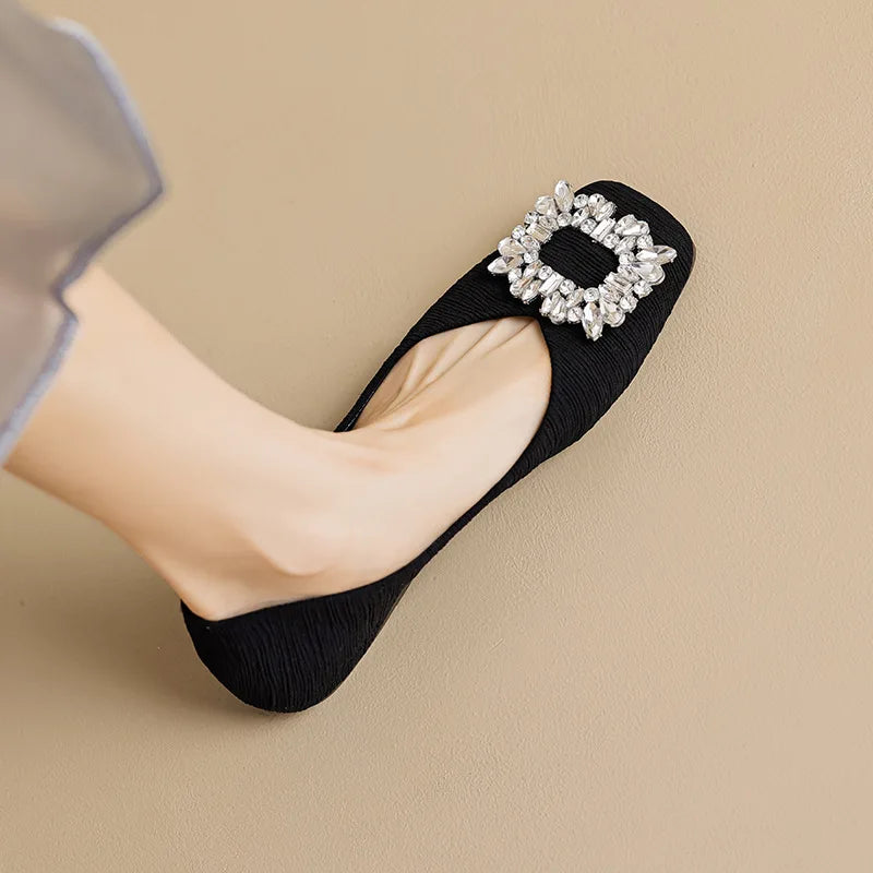 Wylla Crystal Buckle Flats