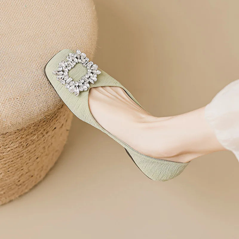 Wylla Crystal Buckle Flats