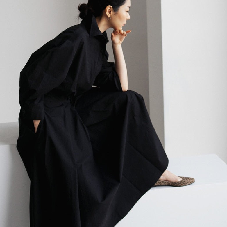 Adeline Retro Flare Maxi Shirtdress - 2 Colors