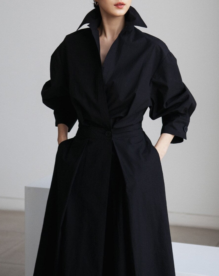 Adeline Retro Flare Maxi Shirtdress - 2 Colors